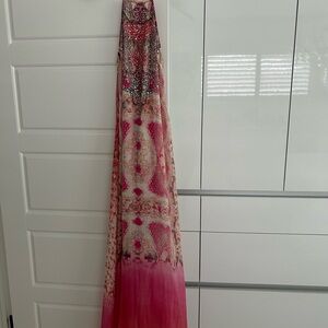 Camilla Pink Crystal Beaded Maxi Dress